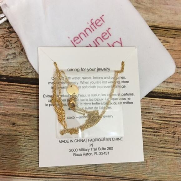 NEW Jennifer Zeuner Double Star Necklace - Gold - Picture 4 of 7